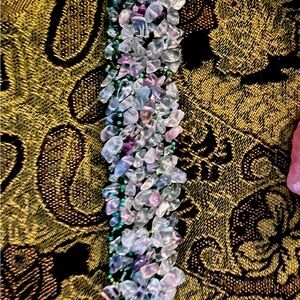 Semi Precious Green Gemstone & Glass Seed
Bead Bracelet.